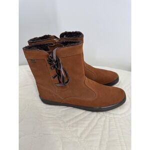 Keds Boots Womens Size 9 Brown Suede Faux Fur Lined Ankle Snow‎ Wedge Zip Lace